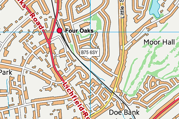 B75 6SY map - OS VectorMap District (Ordnance Survey)