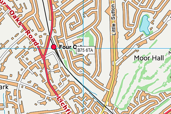 B75 6TA map - OS VectorMap District (Ordnance Survey)