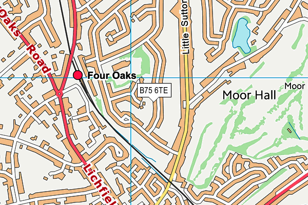 B75 6TE map - OS VectorMap District (Ordnance Survey)