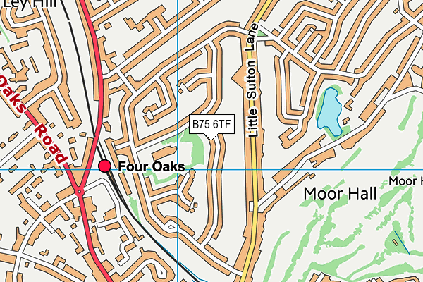 B75 6TF map - OS VectorMap District (Ordnance Survey)