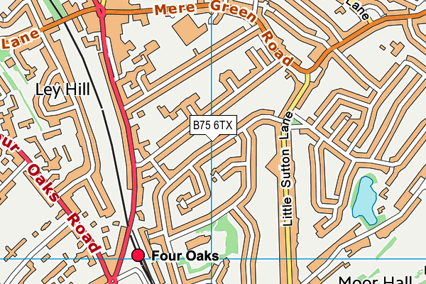 B75 6TX map - OS VectorMap District (Ordnance Survey)