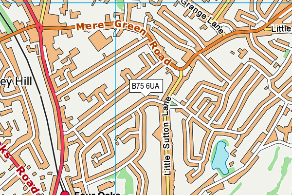 B75 6UA map - OS VectorMap District (Ordnance Survey)
