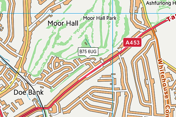 B75 6UG map - OS VectorMap District (Ordnance Survey)