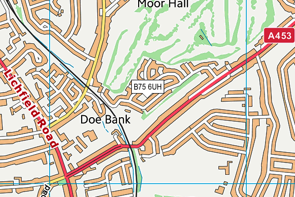 B75 6UH map - OS VectorMap District (Ordnance Survey)