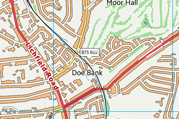 B75 6UJ map - OS VectorMap District (Ordnance Survey)