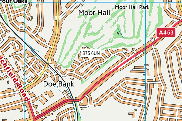 B75 6UN map - OS VectorMap District (Ordnance Survey)