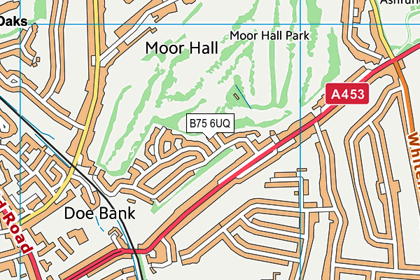 B75 6UQ map - OS VectorMap District (Ordnance Survey)