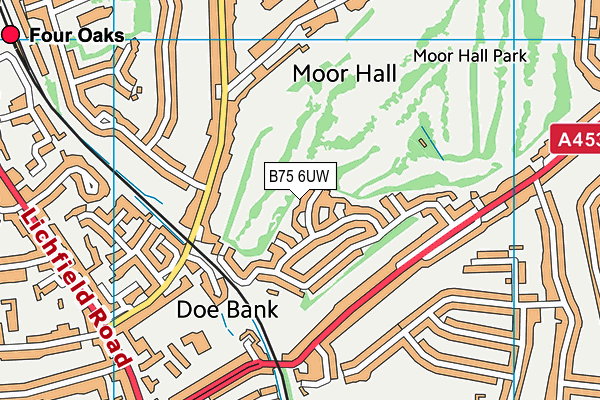 B75 6UW map - OS VectorMap District (Ordnance Survey)