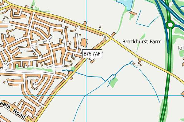 B75 7AF map - OS VectorMap District (Ordnance Survey)