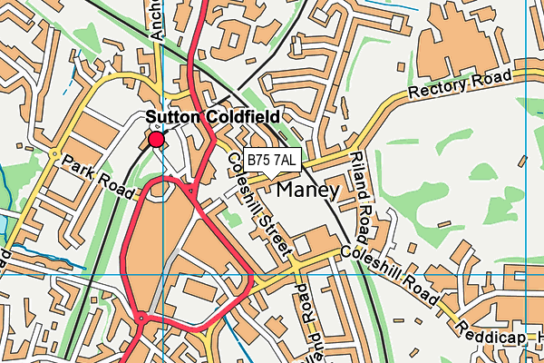 B75 7AL map - OS VectorMap District (Ordnance Survey)