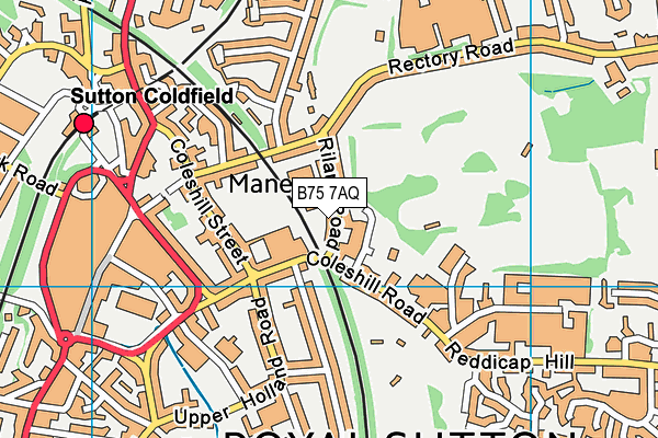 B75 7AQ map - OS VectorMap District (Ordnance Survey)