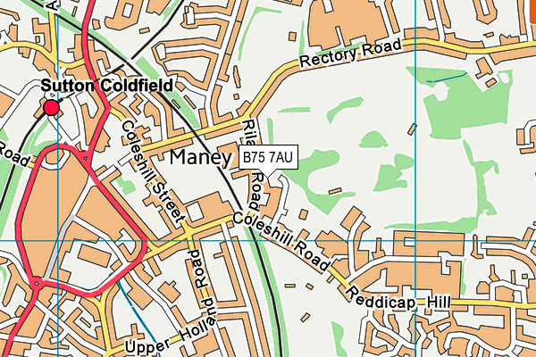 B75 7AU map - OS VectorMap District (Ordnance Survey)