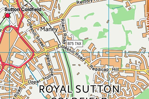 B75 7AX map - OS VectorMap District (Ordnance Survey)