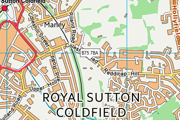 Sutton United Fc (Coleshill Road Nurseries) map (B75 7BA) - OS VectorMap District (Ordnance Survey)
