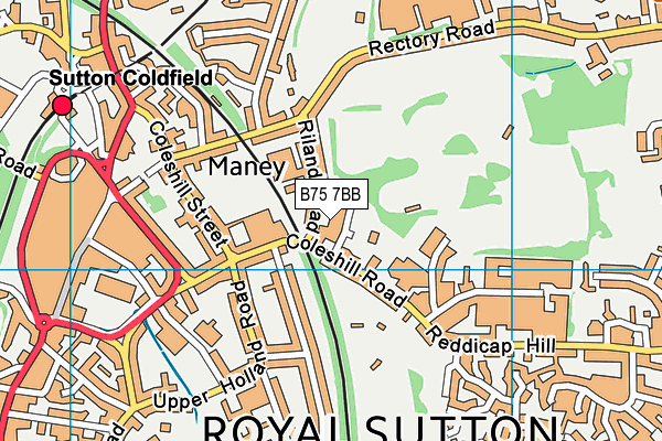 B75 7BB map - OS VectorMap District (Ordnance Survey)