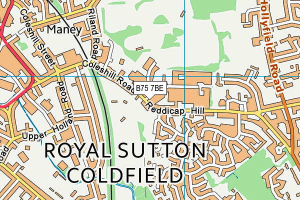 B75 7BE map - OS VectorMap District (Ordnance Survey)