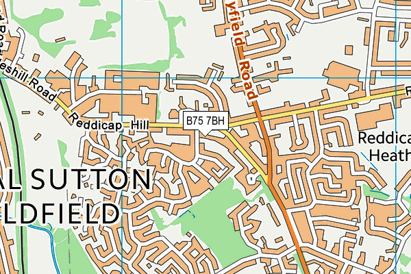 B75 7BH map - OS VectorMap District (Ordnance Survey)