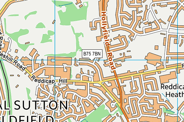 B75 7BN map - OS VectorMap District (Ordnance Survey)