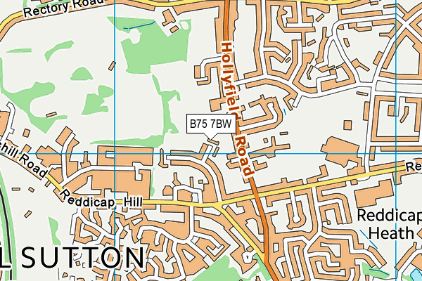 B75 7BW map - OS VectorMap District (Ordnance Survey)