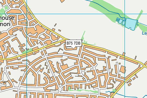B75 7DB map - OS VectorMap District (Ordnance Survey)