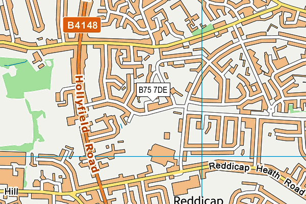 B75 7DE map - OS VectorMap District (Ordnance Survey)