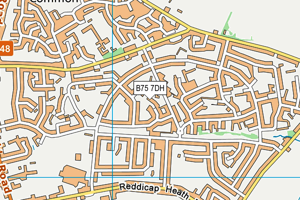 B75 7DH map - OS VectorMap District (Ordnance Survey)