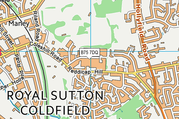 B75 7DQ map - OS VectorMap District (Ordnance Survey)