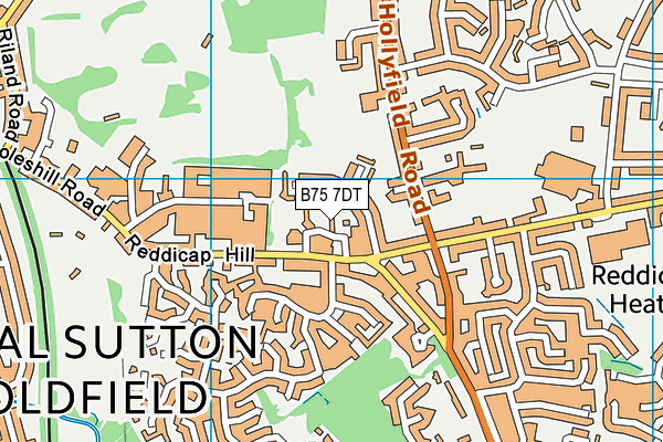 B75 7DT map - OS VectorMap District (Ordnance Survey)