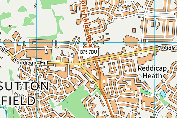 B75 7DU map - OS VectorMap District (Ordnance Survey)