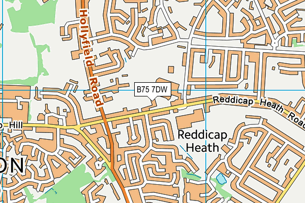 B75 7DW map - OS VectorMap District (Ordnance Survey)