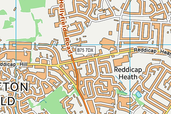 B75 7DX map - OS VectorMap District (Ordnance Survey)