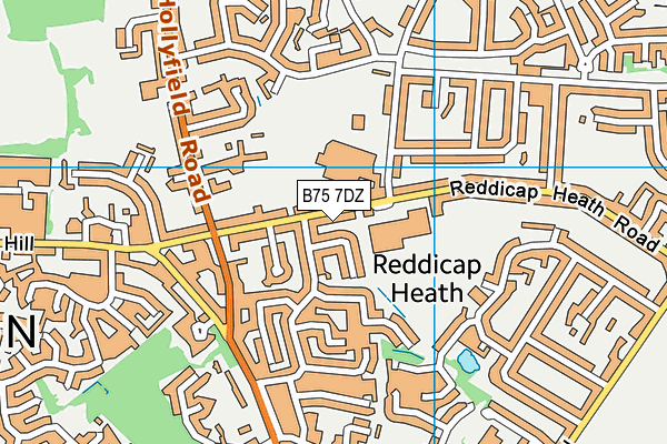B75 7DZ map - OS VectorMap District (Ordnance Survey)