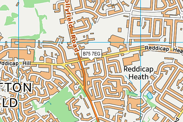 B75 7EG map - OS VectorMap District (Ordnance Survey)