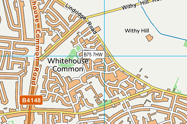 B75 7HW map - OS VectorMap District (Ordnance Survey)