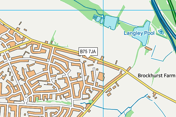 B75 7JA map - OS VectorMap District (Ordnance Survey)