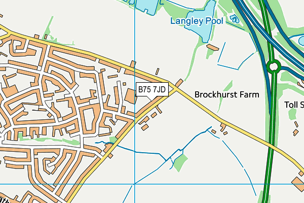B75 7JD map - OS VectorMap District (Ordnance Survey)