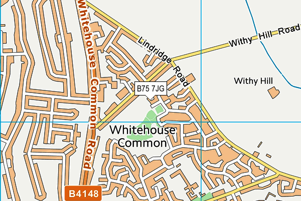 B75 7JG map - OS VectorMap District (Ordnance Survey)