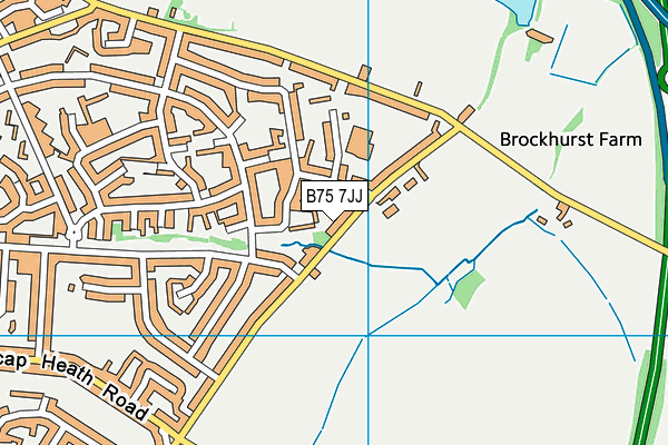 B75 7JJ map - OS VectorMap District (Ordnance Survey)