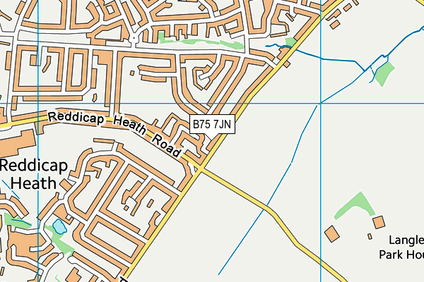 B75 7JN map - OS VectorMap District (Ordnance Survey)