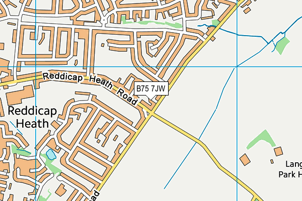 B75 7JW map - OS VectorMap District (Ordnance Survey)