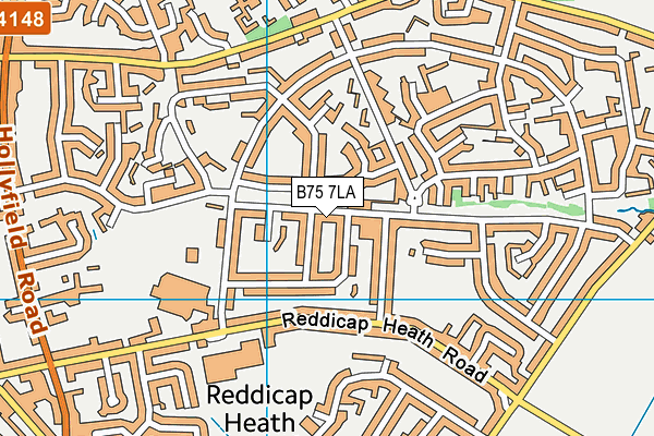 B75 7LA map - OS VectorMap District (Ordnance Survey)