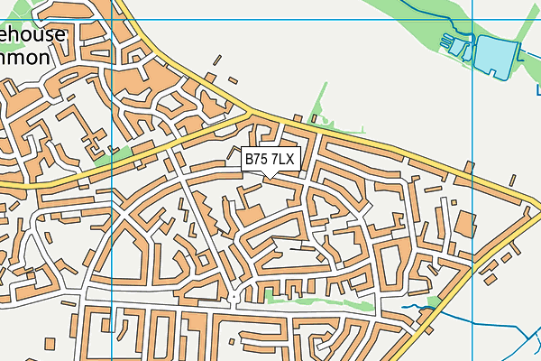 B75 7LX map - OS VectorMap District (Ordnance Survey)