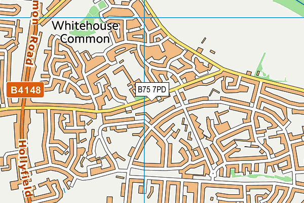 B75 7PD map - OS VectorMap District (Ordnance Survey)