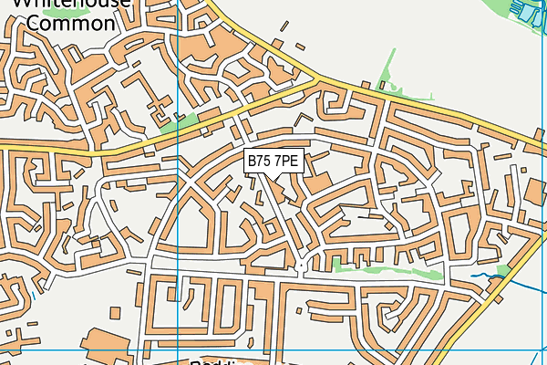 B75 7PE map - OS VectorMap District (Ordnance Survey)