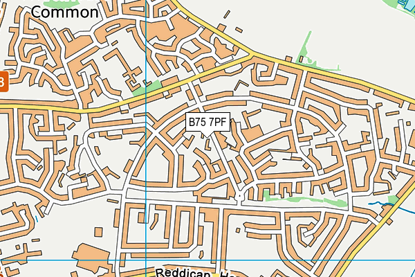B75 7PF map - OS VectorMap District (Ordnance Survey)