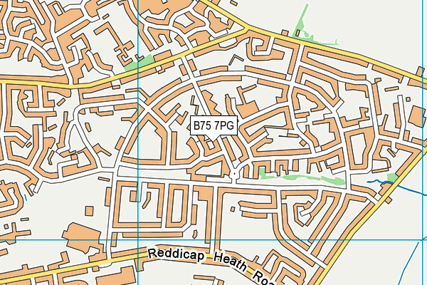 B75 7PG map - OS VectorMap District (Ordnance Survey)