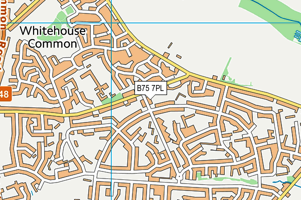 B75 7PL map - OS VectorMap District (Ordnance Survey)