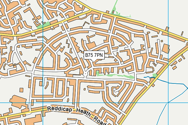 B75 7PN map - OS VectorMap District (Ordnance Survey)