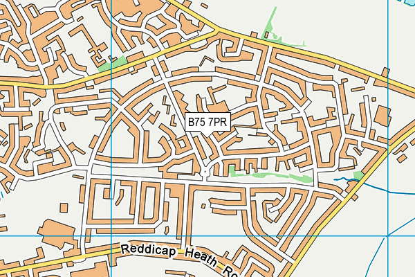 B75 7PR map - OS VectorMap District (Ordnance Survey)