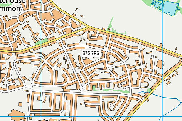 B75 7PS map - OS VectorMap District (Ordnance Survey)